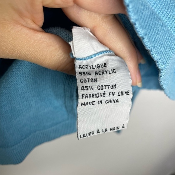 Vintage dainty floral embroidery blue sweater - Picture 4 of 8